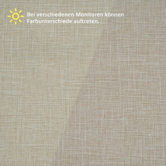 Licht beige stof met fijne textuur.