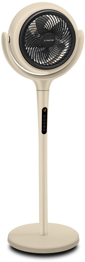 Staande ventilator TVE 300 S beige, 12 snelheden, oscillatie 90°, afstandsbediening, timer, natuurlijke wind