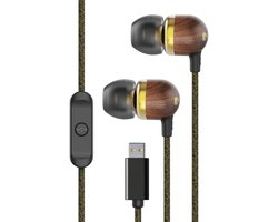 House of Marley Smile Jamaica USB C Oortjes met draad - Bedrade Oordopjes - Met Microfoon en 1knopsbediening - Eco Friendly Design - 9MM Drivers - Knoopvrije Kabel - Brass