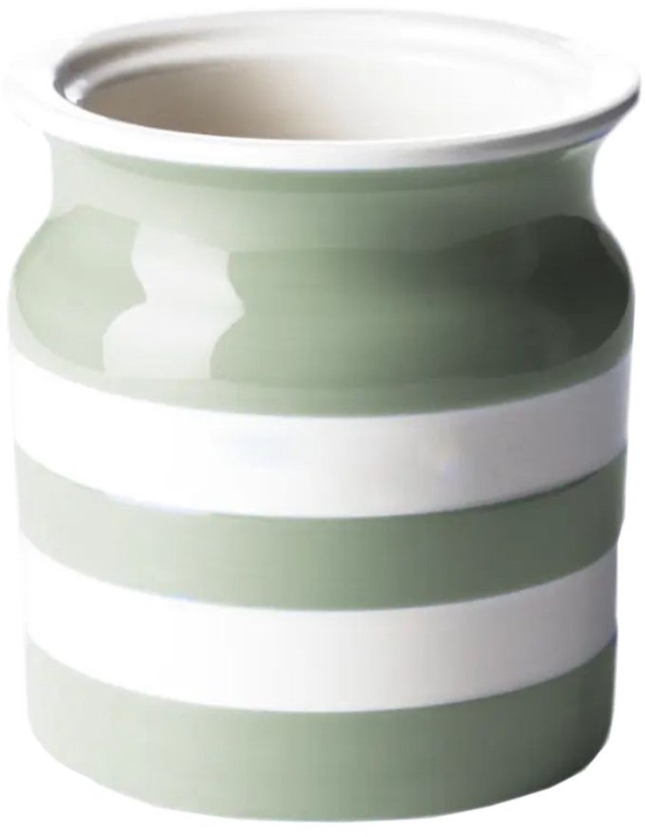 Cornishware Utensil Jar Willow Green – 84cl – Aardewerk – Groen/Wit