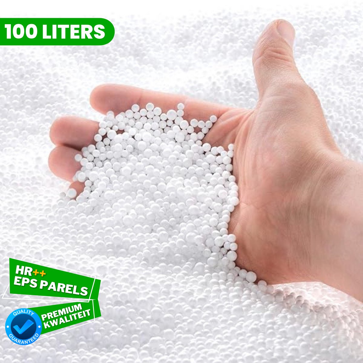 EPS Vulling 100 Liter-Navulling voor Zitzak-Poef -Kussen-Premium EPS Beads-Antistatisch-Reukloos-Voor Binnen-Buiten