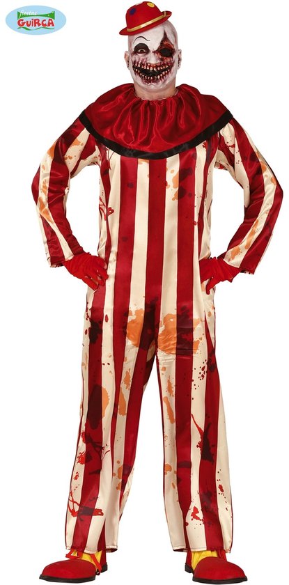 Fiestas Guirca - Striped Killer Clown heren (maat 48-50)