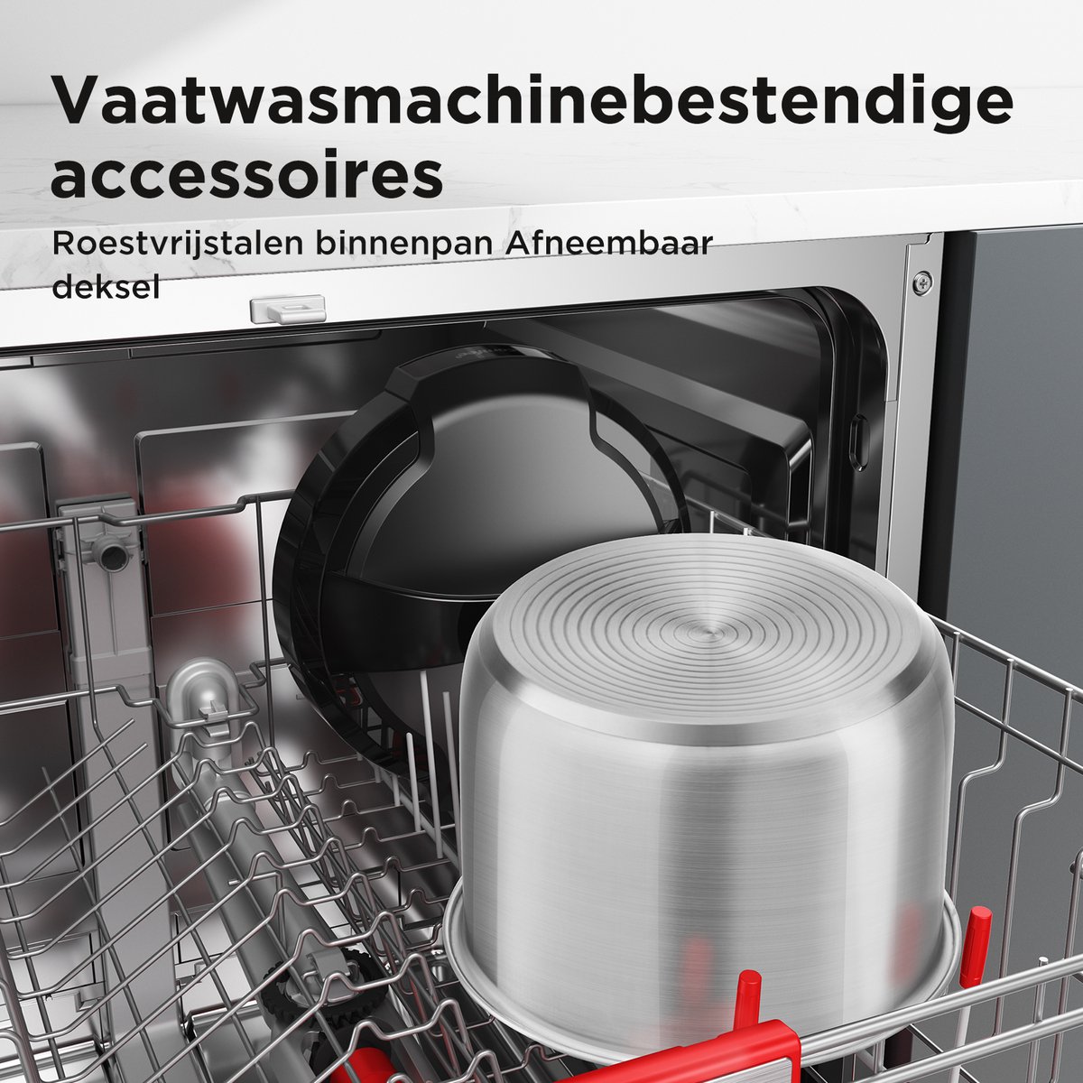 Afbeelding 3 van Midea Snelkookpan - Presure cooker - MY-CS6037WP - 13 programma' s - 6 L inhoud - 9 beveiligingslagen