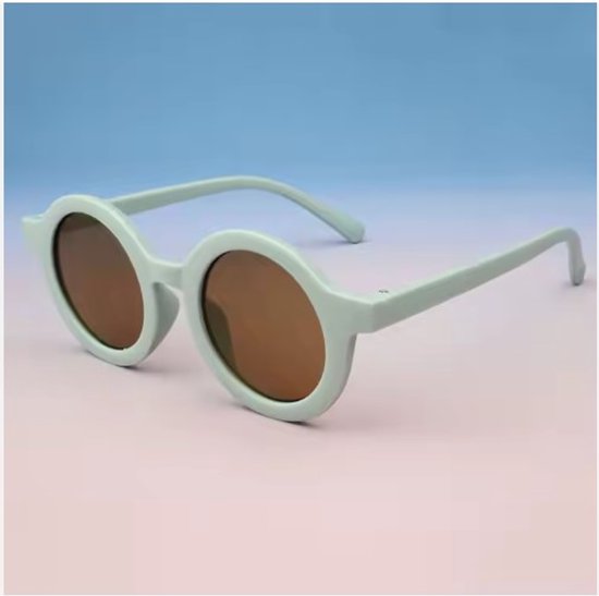 Kinderzonnebril - nieuw 2026 - rond model - UV400 protectie - Licht Blauw - Bruine lens - 2 tot 6 jaar - Meisje - Jongen - Kinderen - Baby en Peuter - sunglasses - hippe kleur 2026 van Merkloos — afbeelding 2