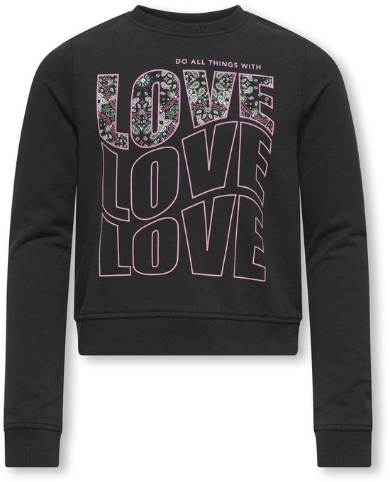 ONLY KOGCELESTE LIFE Pull S à manches longues et col rond FR Filles - Bandana noir/Orchidée Lovemauve