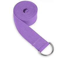 Yogariem - met metalen gesp - Yogariem voor beginners en gevorderden - Yogariem van polyesterkatoen - Lengte 183 cm, breedte 3,8 cm - Paars