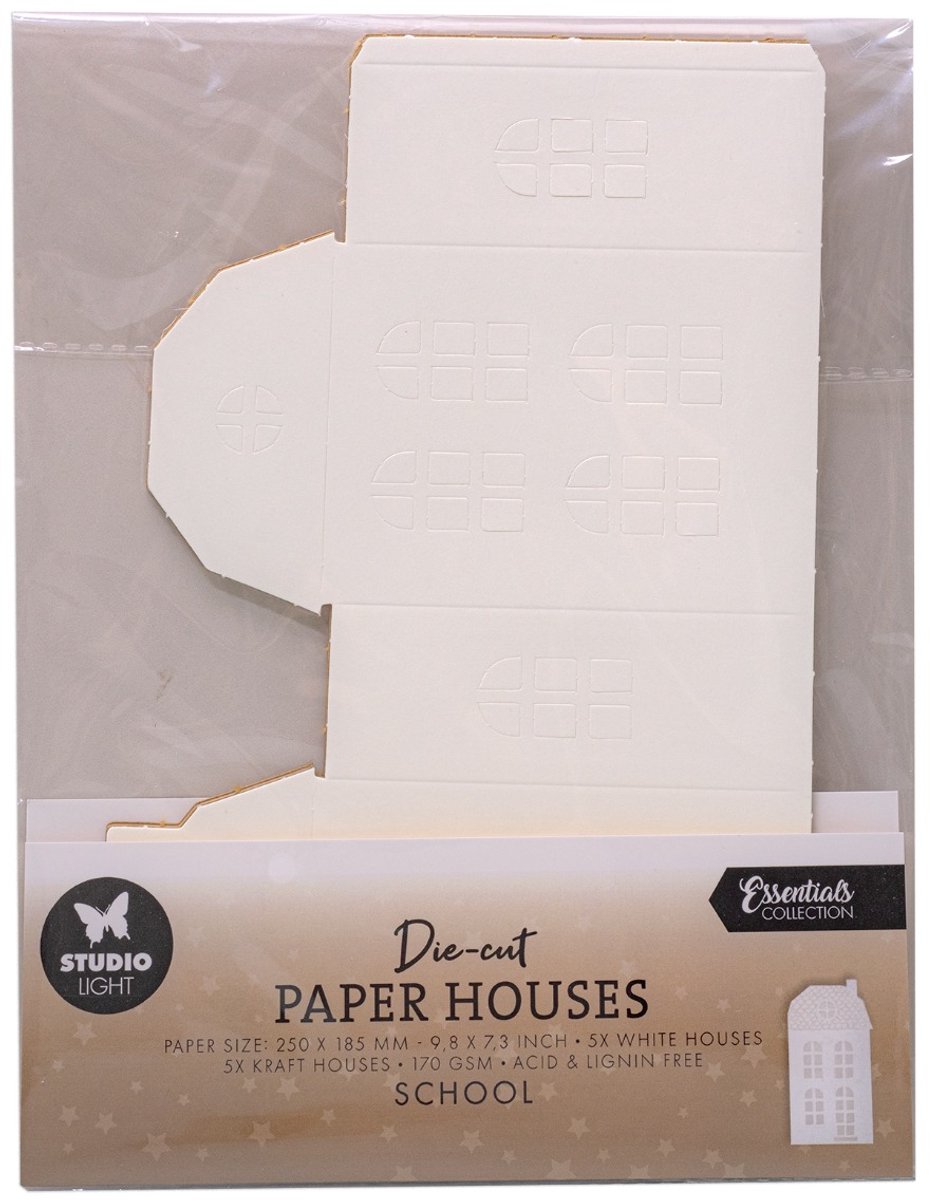 Die-cut paper houses School - Essentials nr. 59