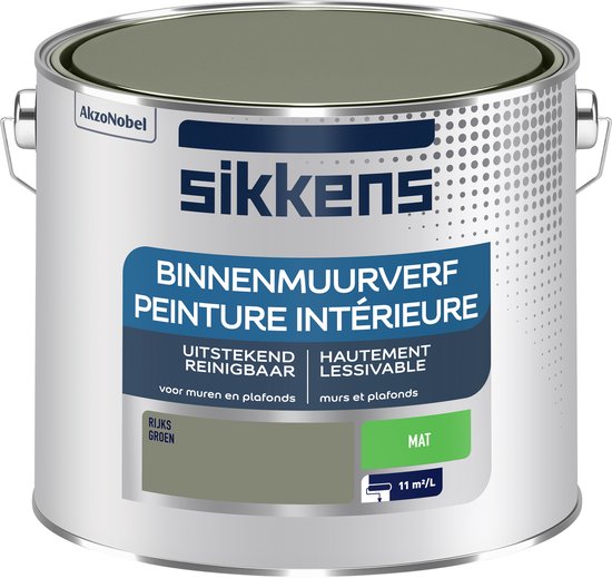 Sikkens - Binnenmuurverf Mat Rijks - RIJKS groen - 2,5 L