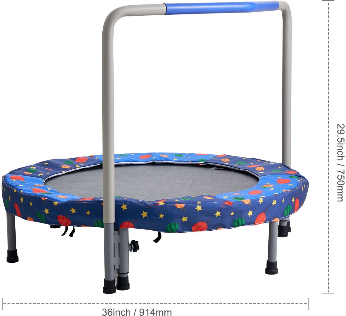 36" Kindertrampoline, 3 Voet Indoor-Outdoor Trampoline, Opvouwbare Minitrampoline met Handvat, Rebounder Trampoline voor Peuters, Een Geweldig Verjaardagscadeau voor Kinderen Vanaf 3 Jaar – foto 2