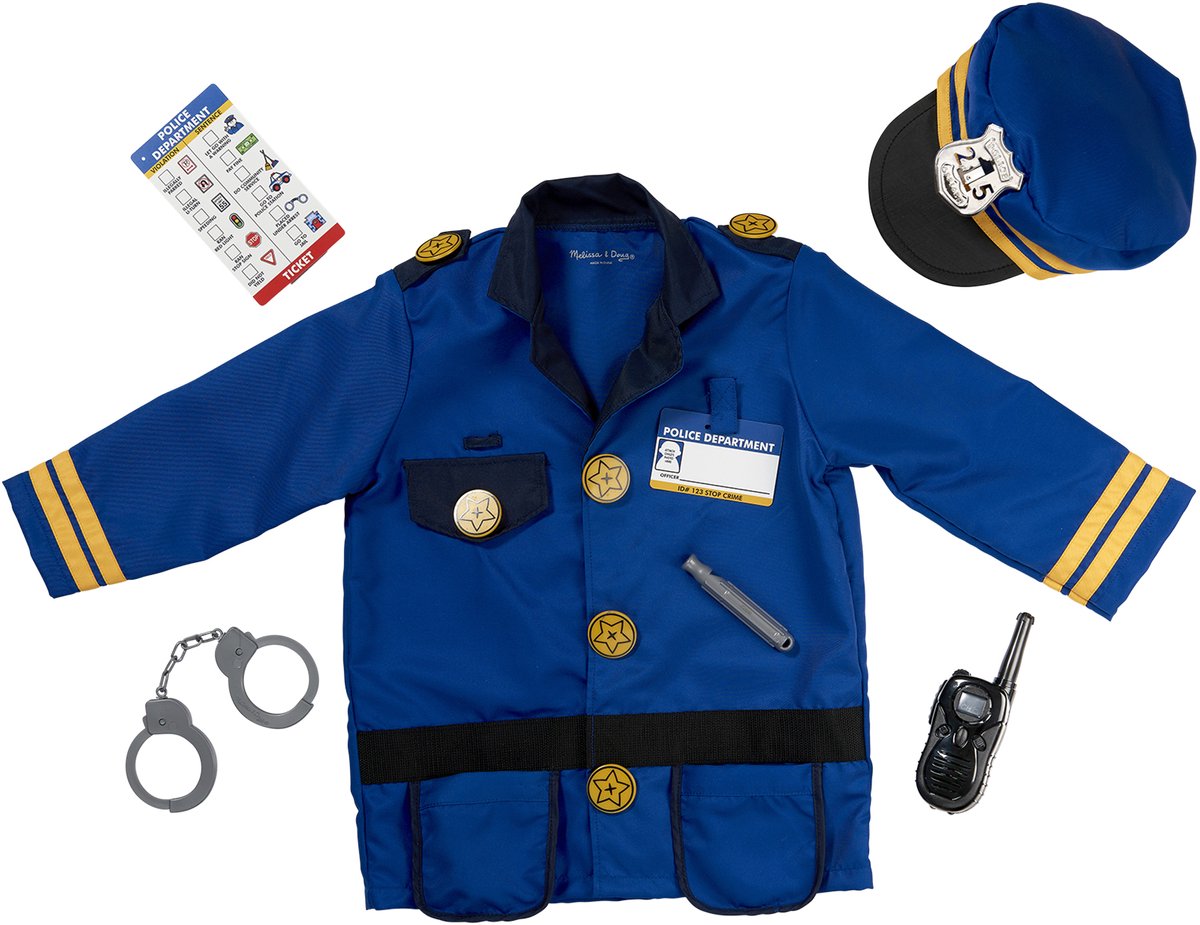 Melissa & Doug – Verkleedset politie – Inclusief walkietalkie met geluid