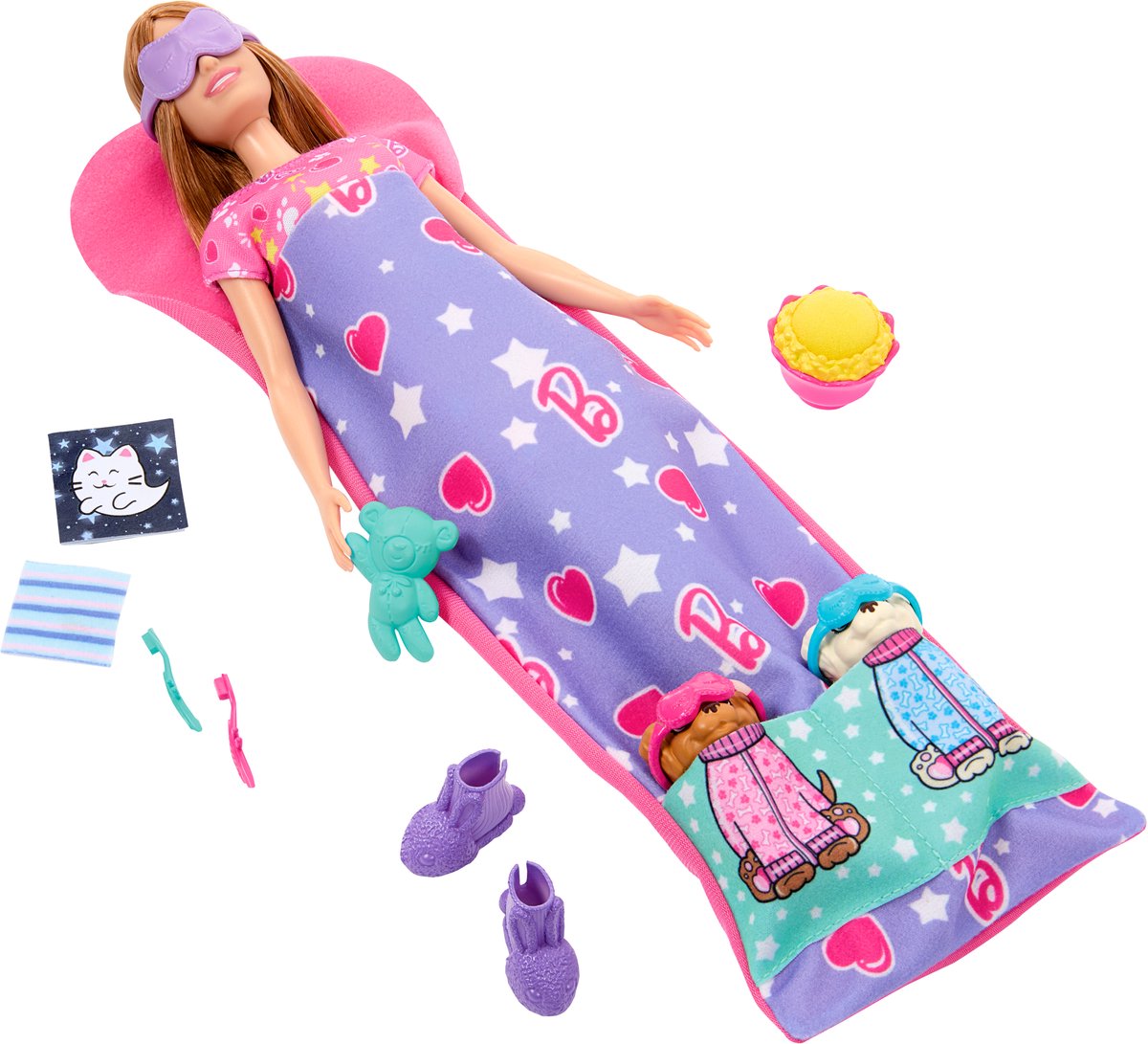 Barbie Slaapfeestje - Met puppys - Barbiepop