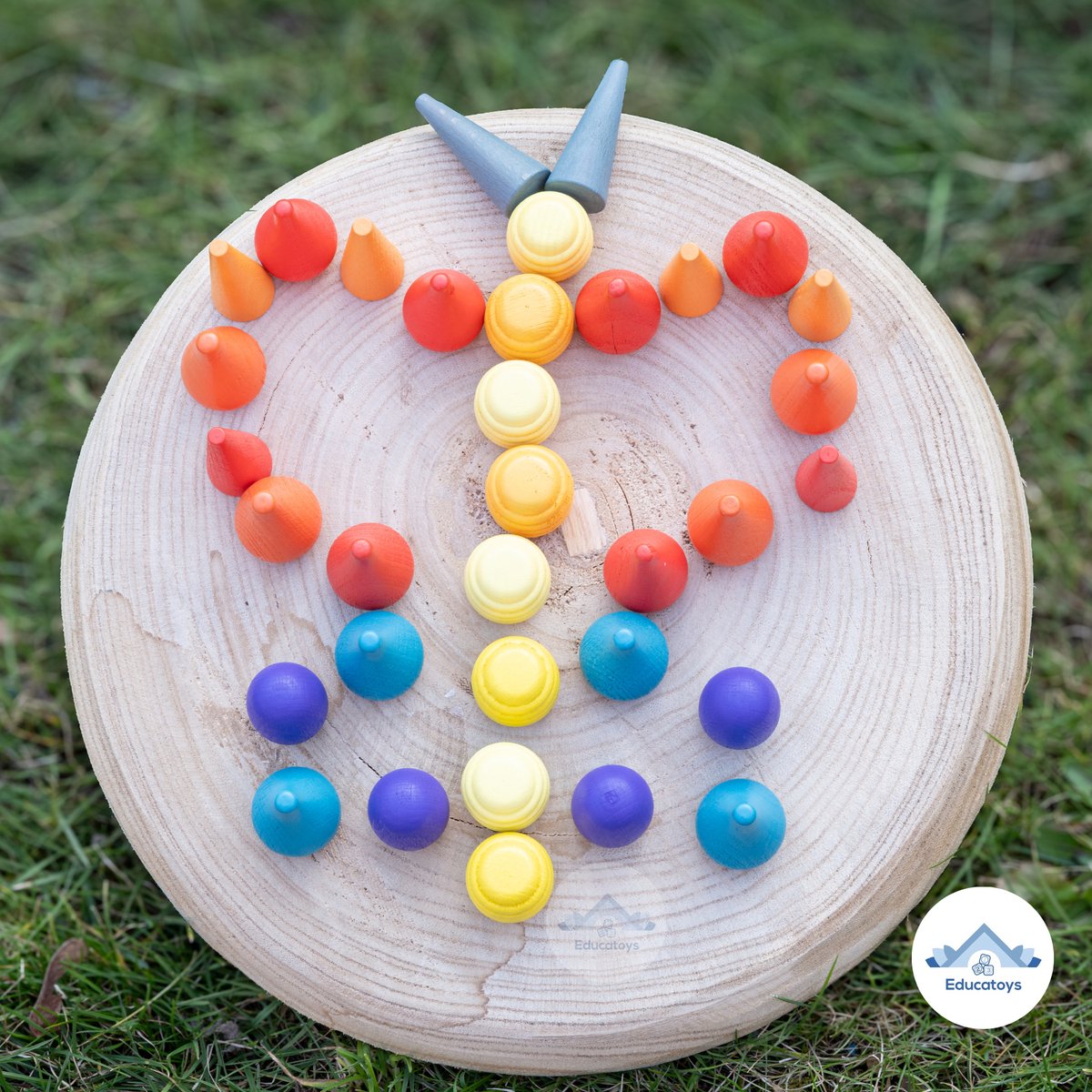 Educatoys - Loose Parts Mix - 162 stuks - Met Opbergzakje - Educatief speelgoed uit hout
