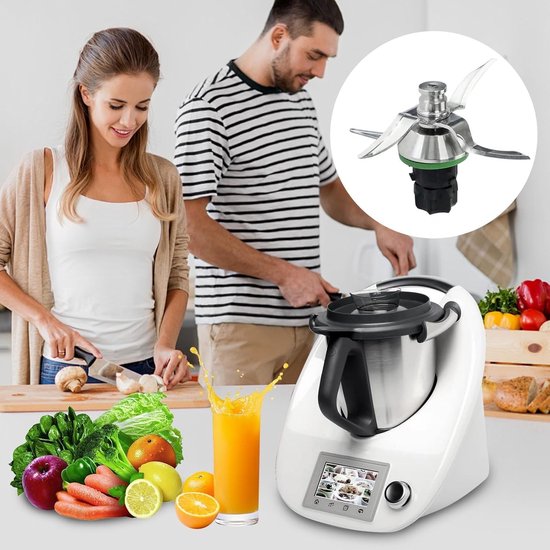 Universele messenset - Geschikt voor Thermomix TM5 en TM6 mengmes - Gemaakt van roestvrij staal - Keukenhulpmiddel - Geschikt voor het hakken en mixen van voedsel in keukenmachines - Accessoires voor Thermomix TM5 en TM6 - Zilver van universele — afbeelding 5