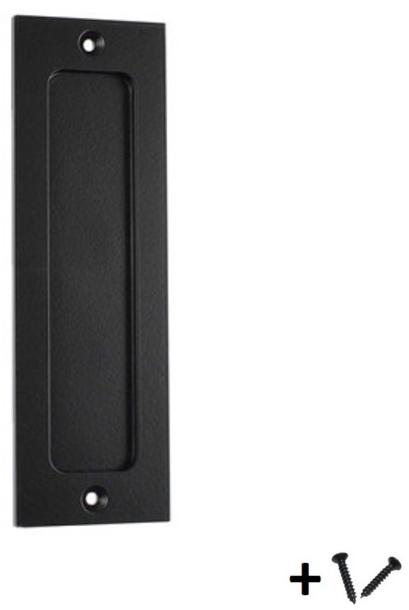 Rechthoekige schuifdeurgrepen sets | Schuurdeurgrepen en handgrepen hardwarekit | Interne/externe dubbele zijdeurgreep voor patio, keuken, badkamer, kantoor, vervanging/zwart/120 c