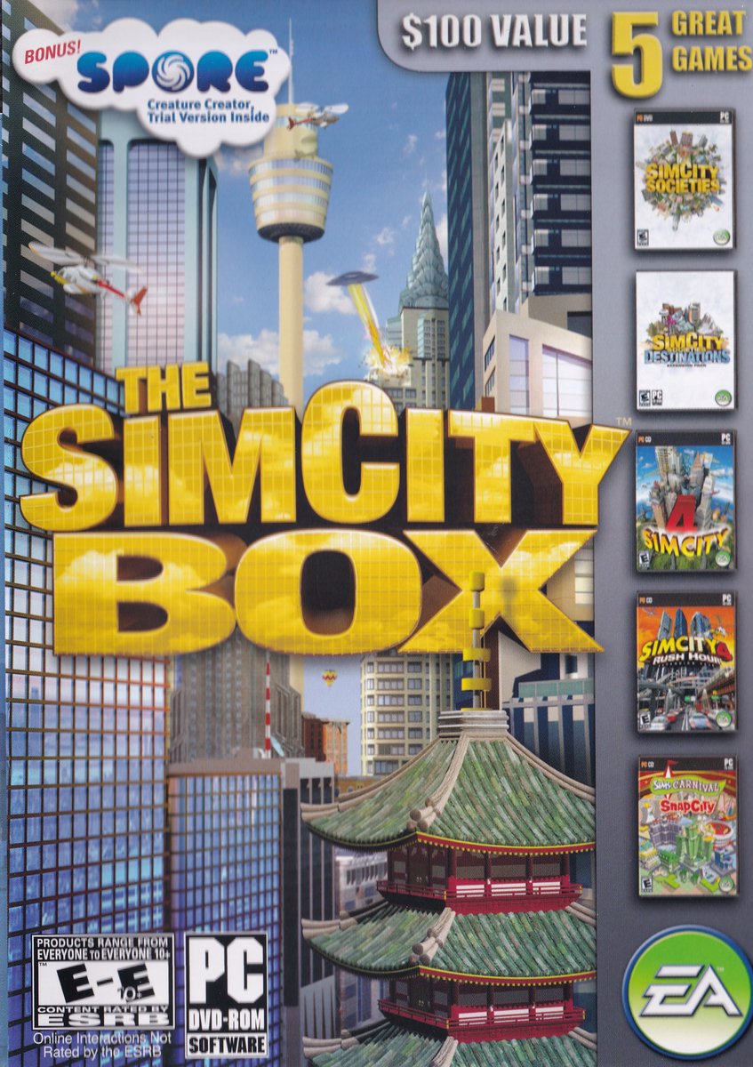 The Simcity Box - Bevat: SimCity Societies, SimCity Societies Destinations, SimCity 4, SimCity 4 Rush Hour & Sims Carnival SnapCity
