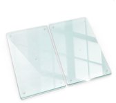 Planche à découper rectangulaire en verre trempé pour cuisine avec pieds en caoutchouc
