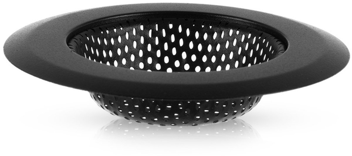 Korfplug Zeef Edelstaal Zwart 11,5 cm - Spoelbak - Afvoerplug - Wastafel