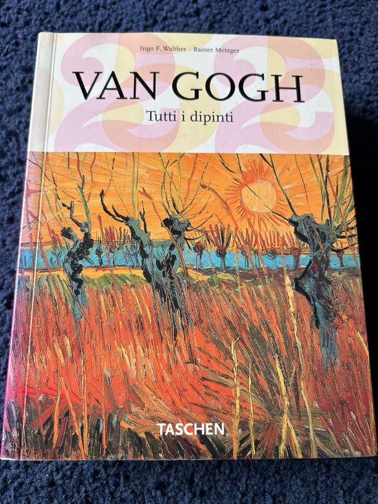 Boekomslag met schilderij van Van Gogh met oranje lucht en bomen, met de tekst "VAN GOGH Tutti i dipinti"