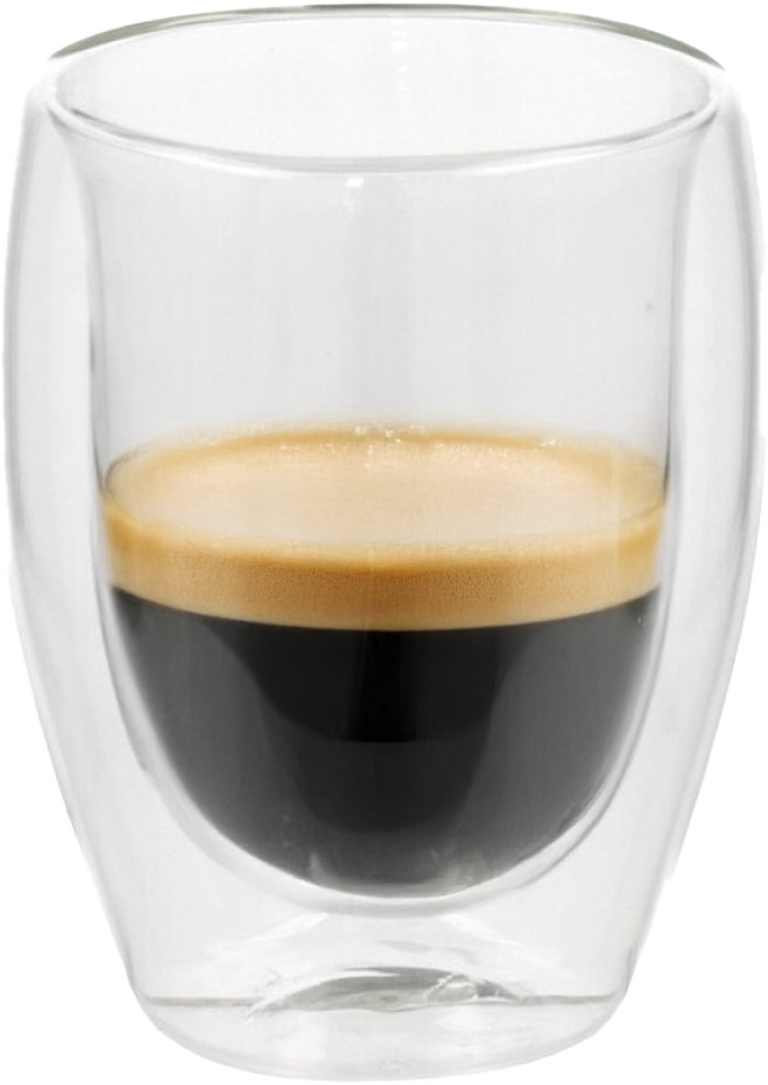 Gerimport Thee glazen Luz - 1x - dubbelwandig - glas - 350 ml - D9 x H12 cm