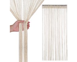 Deurgordijn - 100 *200 cm - Veranda gordijnen - Vliegengordijn - Vliegengordijn plastic - Eenvoudige Installatie - Horgordijn - Eenvoudige Installatie - Beige