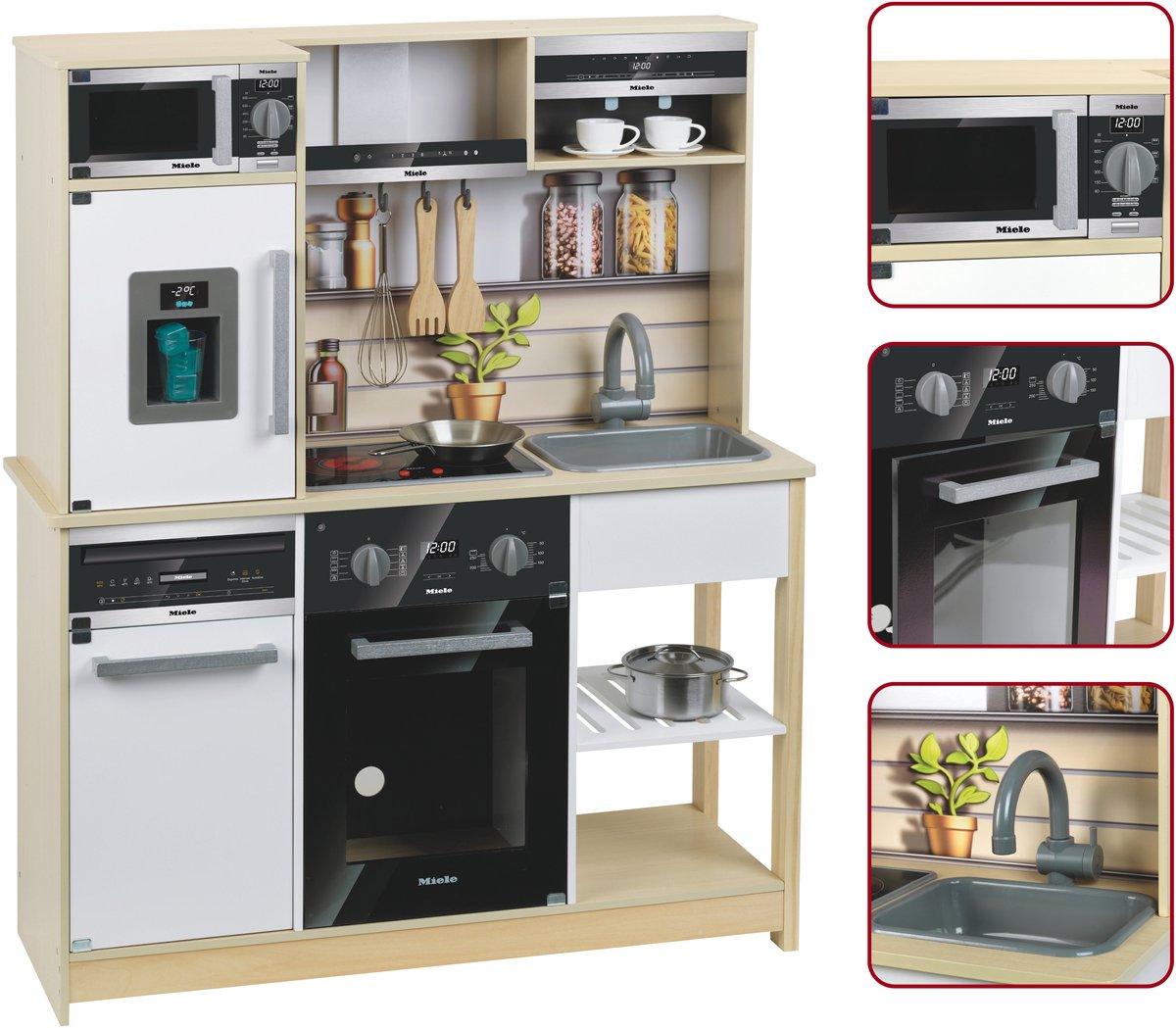 Klein Toys - Miele familiekeuken - 83.5x30x101 cm - incl. licht en geluideffecten - hout — afbeelding 5