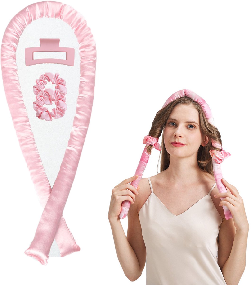 heatless curls - Haarrollers - Incl. 2 scrunchies en 1 haarklip - Krulspelden - krulspelden - krulspelden rollers - Soft & Silky - rollers