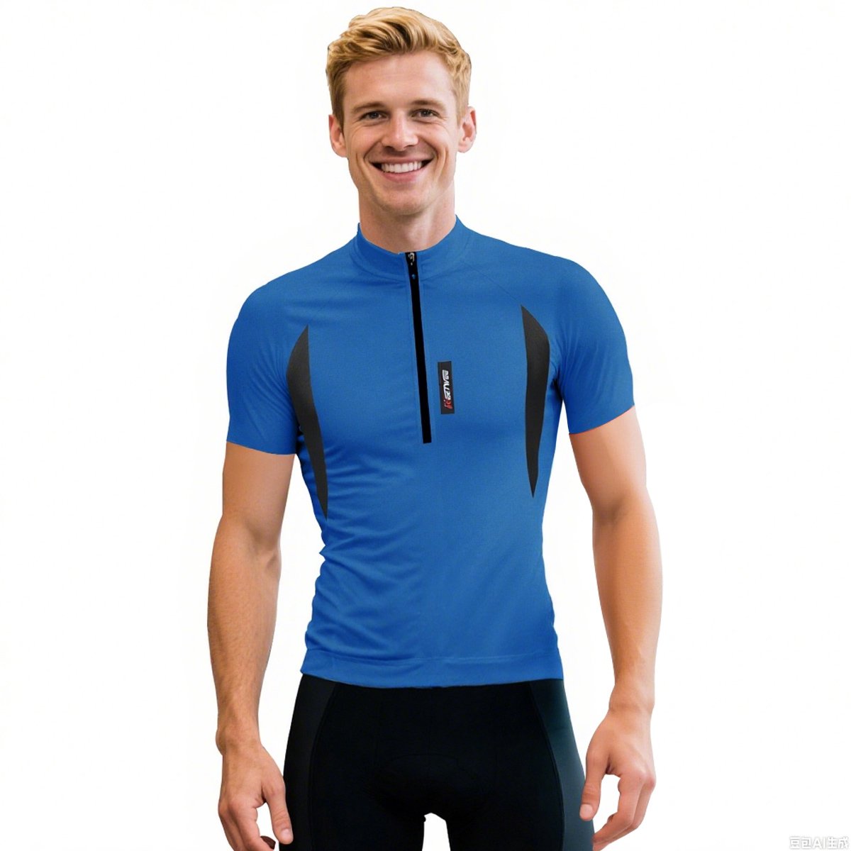 MEETEU Cycling Fietsshirt Heren Korte Mouwen - Wielershirt Heren Korte Mouw - Comfortabel en Sneldrogend Wielrenshirt Heren -Blauw-M