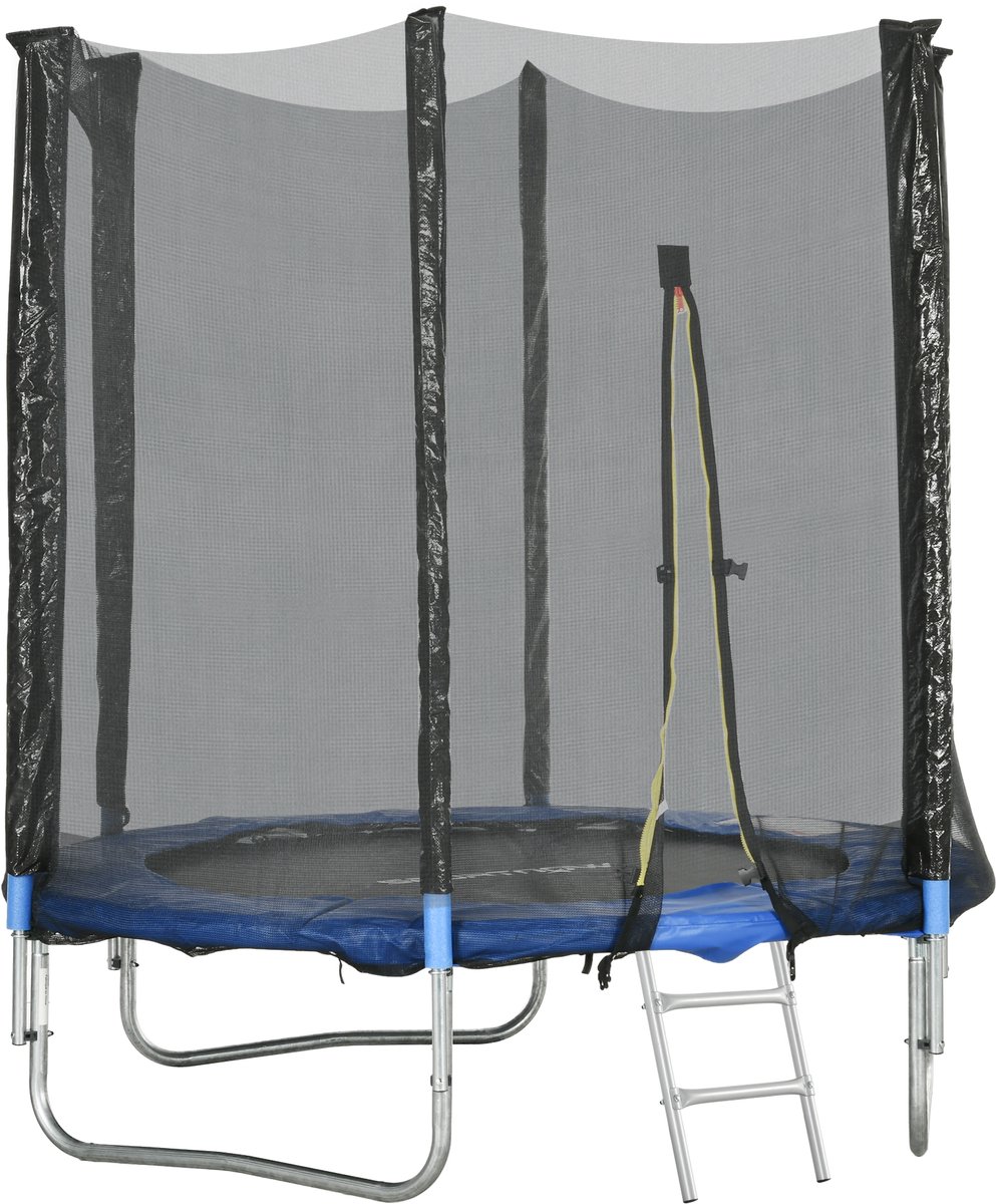 SPORTNOW-Buitentrampoline-Staal-180x180x200cm-Blauw