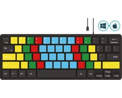 K001C Mini Toetsenbord, QWERTY (US), Typecursus, Blind Toetsenbord, Ergonomisch en Ultradun, Zwart, Met draad, USB-C, USB aansluiting, Mac + Windows