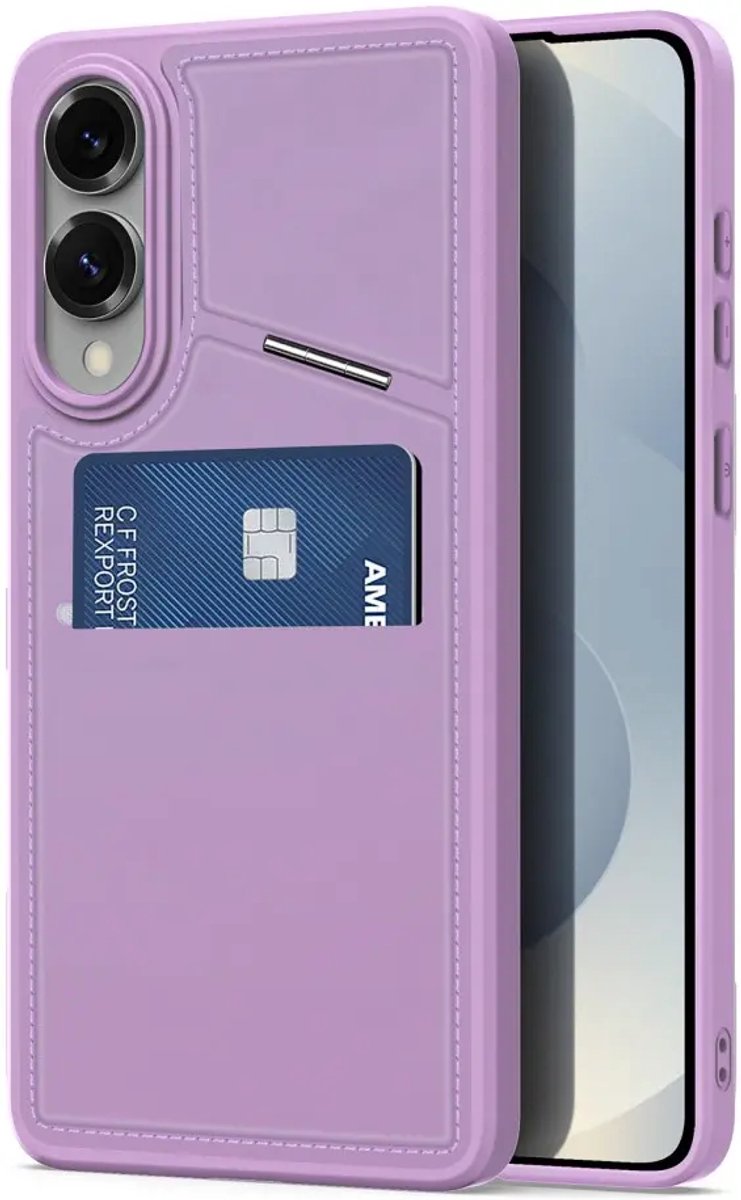 Dux Ducis Rafi II Hoesje Geschikt voor Samsung Galaxy S25 Edge - Compatibel met MagSafe - RFID Pasjeshouder - Back Cover met Standaard Roze