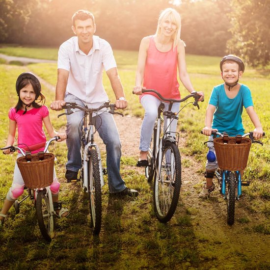 Panier de vélo Enfants RFWR® - Panier amovible en rotin avec Riem en cuir