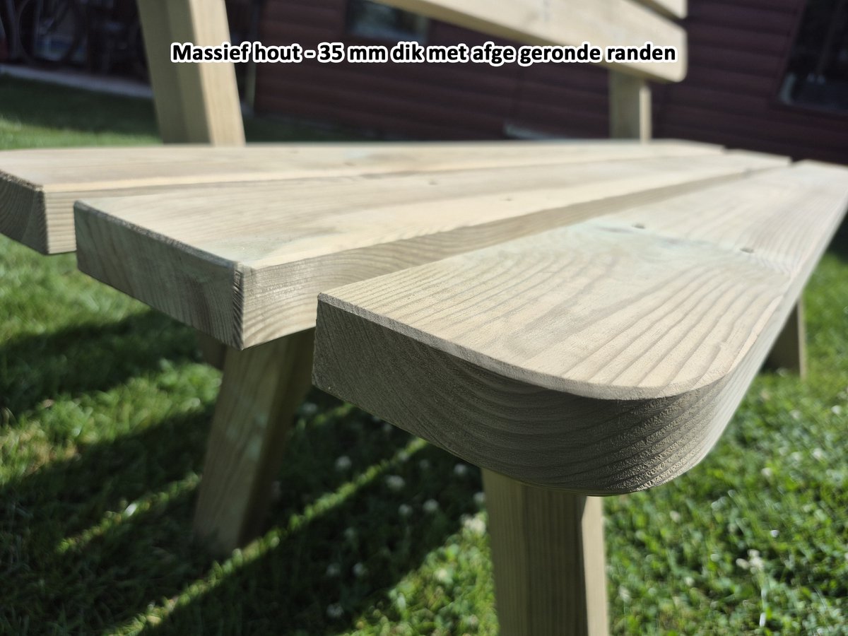 Houten Tuintafel 120cm – Premium - Extra Stevig & Landelijke Tuin tafel - Weerbestendig & Eenvoudige Montage - Andy – foto 6