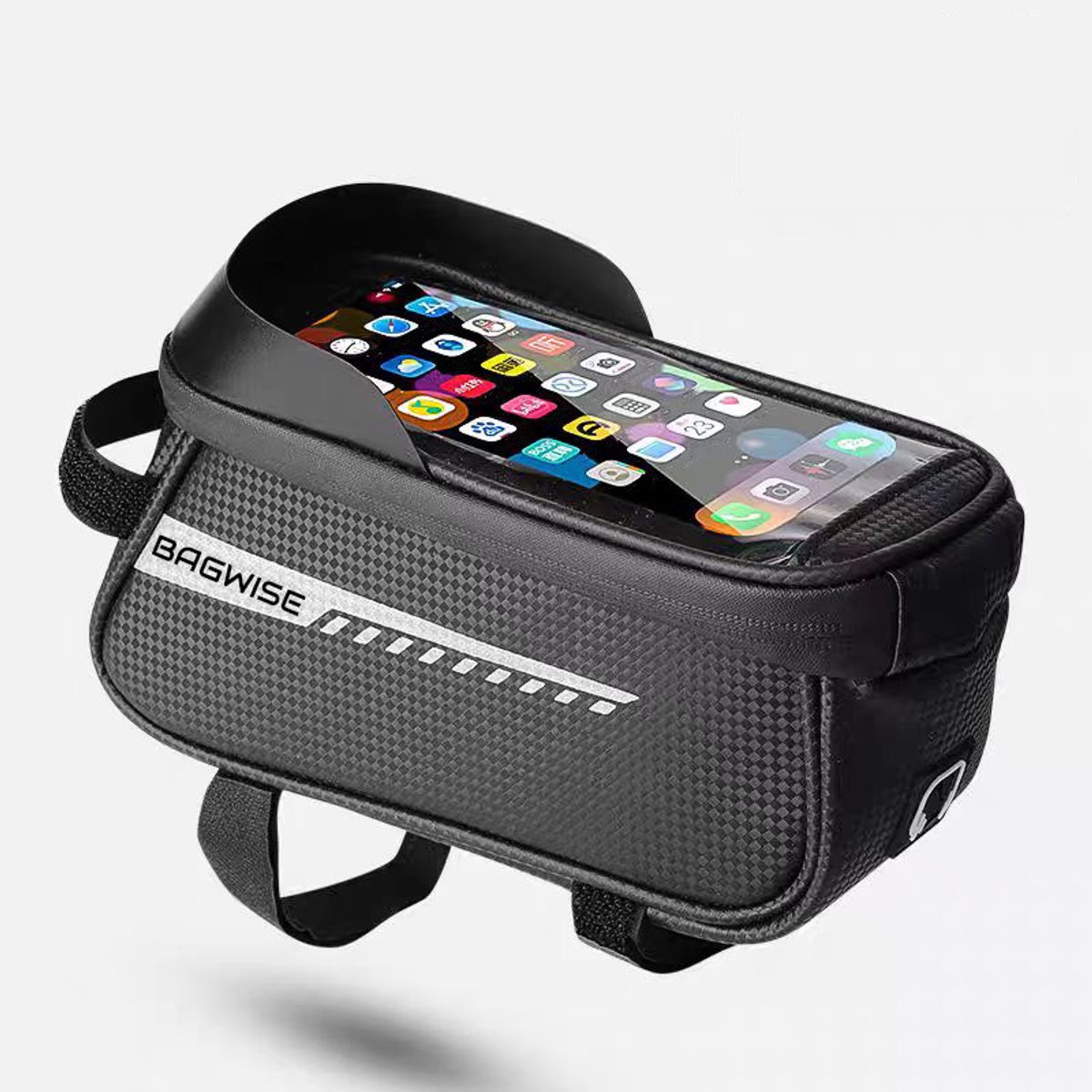 Bagwise® - Fiets Frametas - Telefoonhouder - Waterdicht - opbergvak - Elektrische Fiets - E-Bike - Fat Bike - volume 1 lt - 1101 - Zwart – foto 6