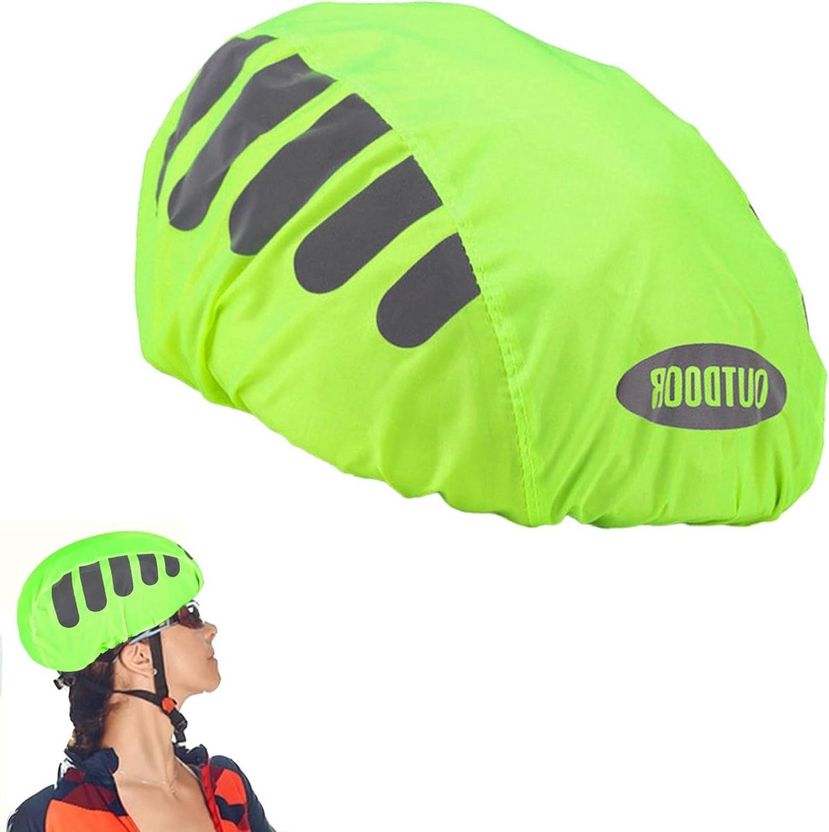 Regenhoes voor fietshelm met reflectoren | Waterdichte helmhoes | Fietsaccessoire