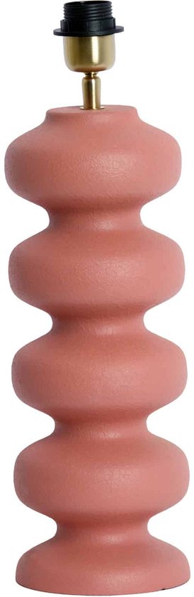 Pied de lampe rose aux formes rondes et organiques. Douille incluse.