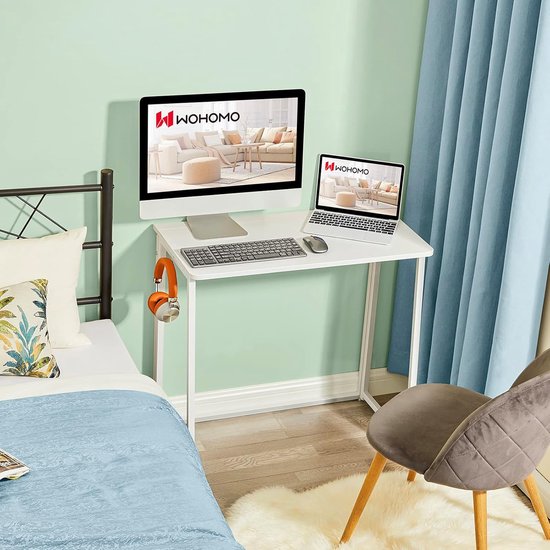 RFWR® Opvouwbaar Bureau voor Kleine Ruimtes - Compacte Vouwtafel voor Gaming en Werken - Wit van RFWR — afbeelding 2