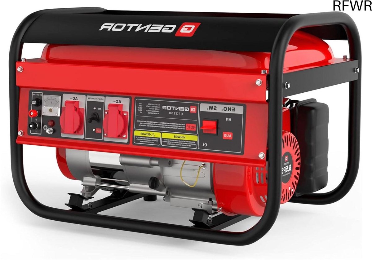 RFWR® Stroomgenerator 2200 Watt, Noodstroomaggregaat met Benzine Motor voor Camping en Outdoor