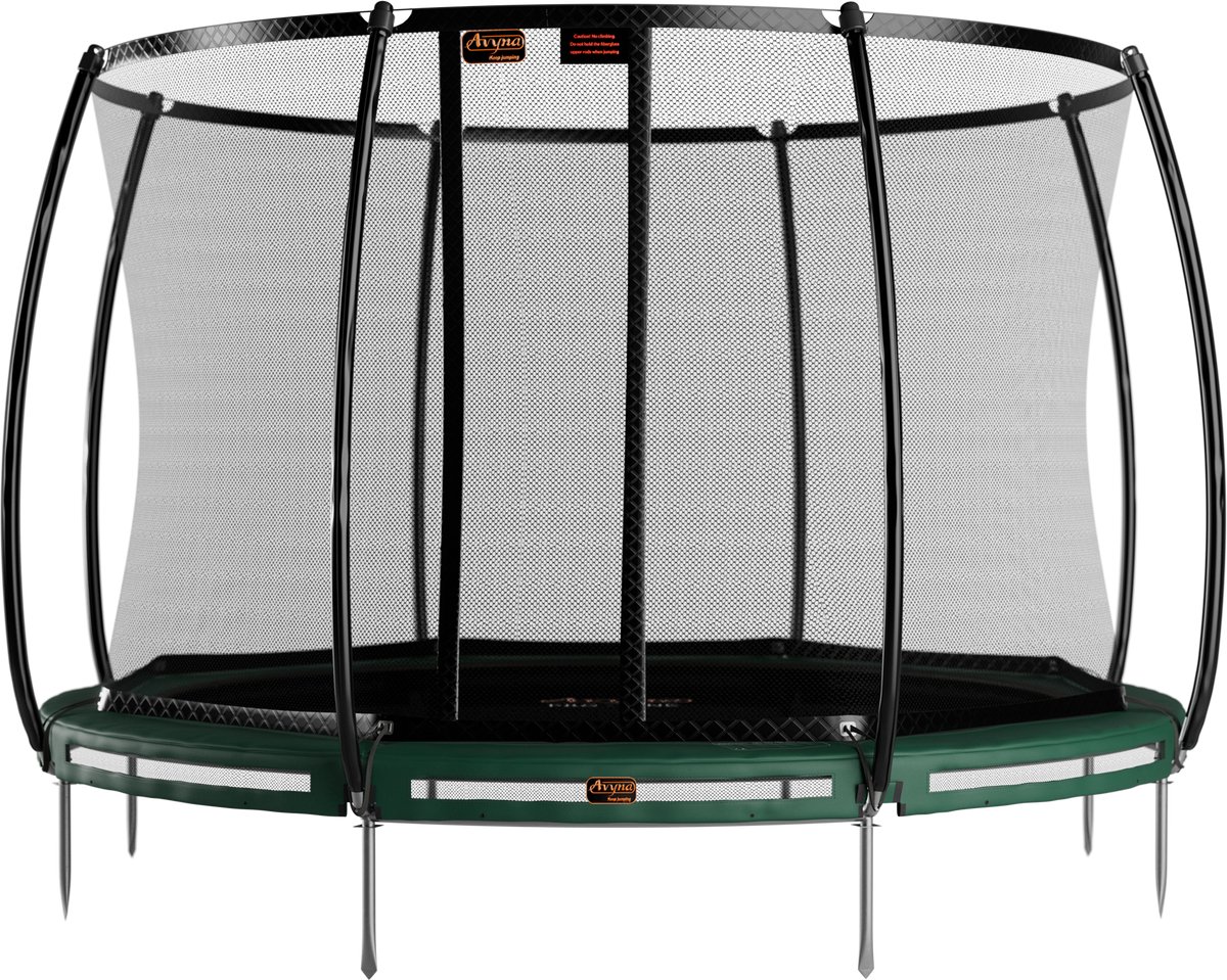 Avyna Pro-Line InGround trampoline 14 ø430 cm InGround + Royal Class Veiligheidsnet – Groen