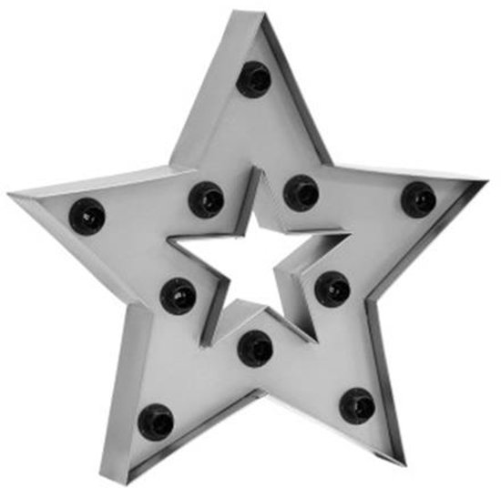 Lampe murale Only Natural , grande forme d'étoile, style vintage, en métal argenté, 56 cm.