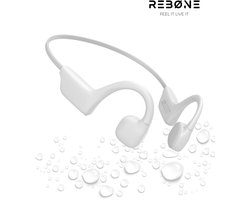 REBØNE Core Bone Conduction Headphone Core - Sport Oortjes Draadloos - Hardloop Hoofdtelefoon - Draadloze Bluetooth Koptelefoon - Sportoordopjes - Draadloos - Hardlopen - Open Ear - Wireless - IPX5 waterdicht / Wit