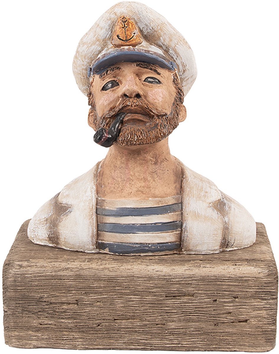 Decoratie Beeld Matroos 16x8x20 cm Beige Hout