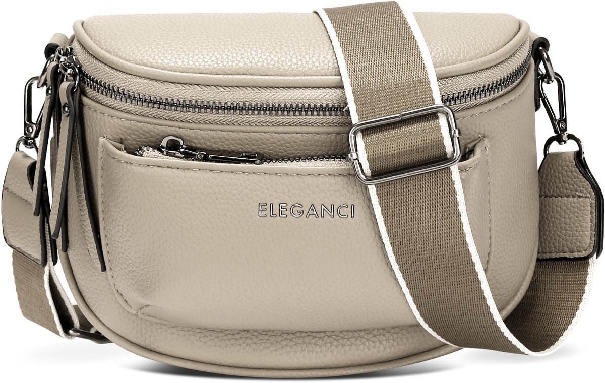 Eleganci® - Bumbag Dames – Telefoontasje - Heuptas Dames Crossbody - Festival Tas met Verstelbare Tassenriem – Beige