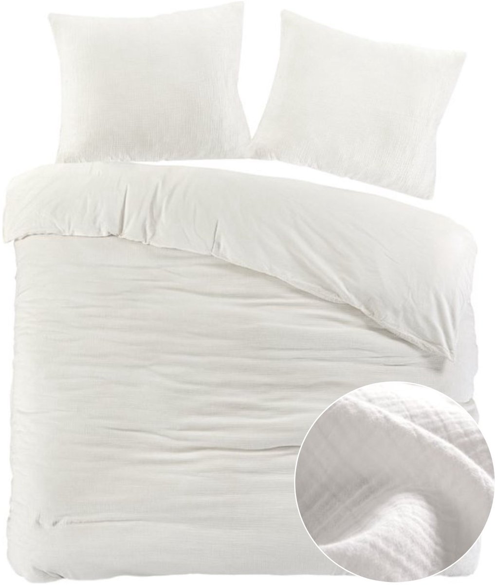 Papillon Dekbedovertrek Mousseline White Off - 240x200/220 cm - 100% Percale Katoen - Hoogwaardige kwaliteit