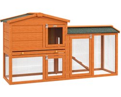 Rumi Konijnenhok - konijnenkooi - Konijnen Hok - Houten Konijnenhok voor Buiten - Konijnenkooi voor kleine huisdieren met te openen dak en afneembaar dienblad