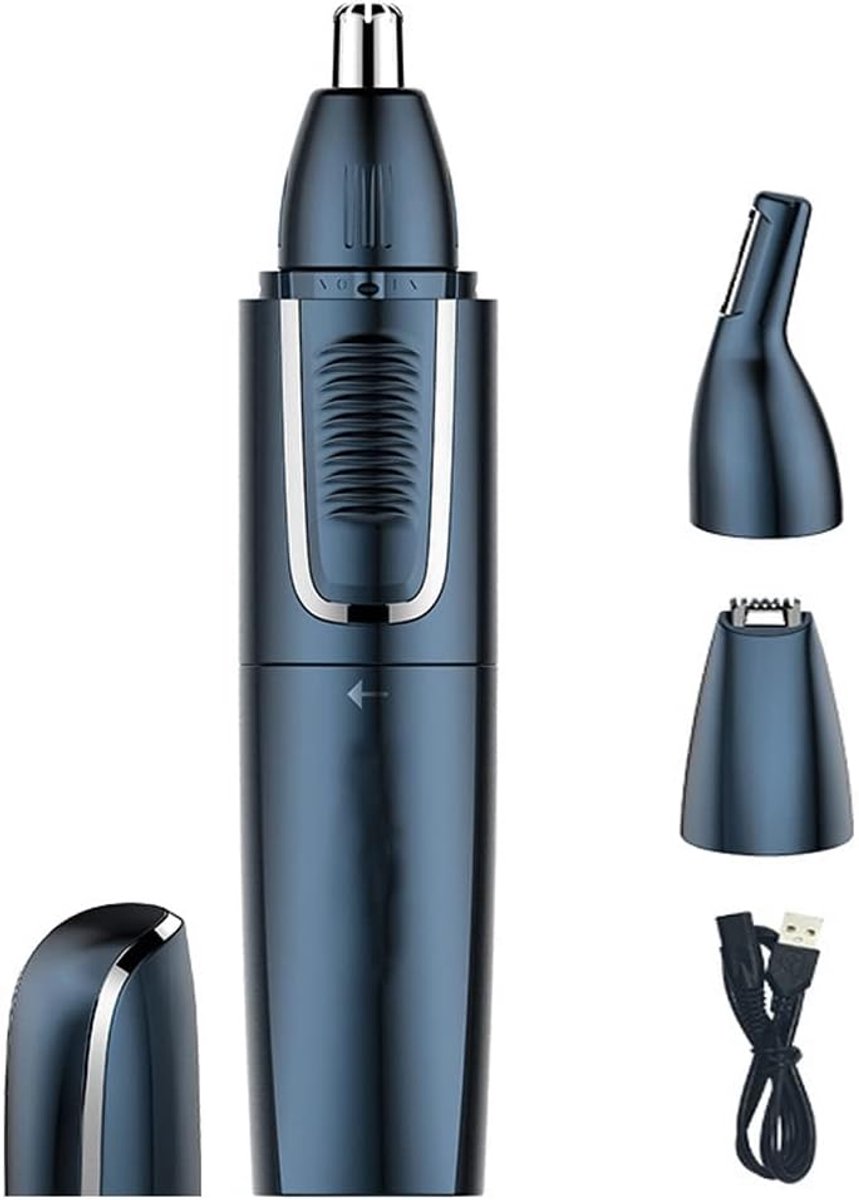 Unisex neushaartrimmer, 2-in-1 professionele oplaadbare neushaartrimmer, functioneert ook als wenkbrauwtrimmer, IPX7 waterdicht, oplaadbaar via USB.