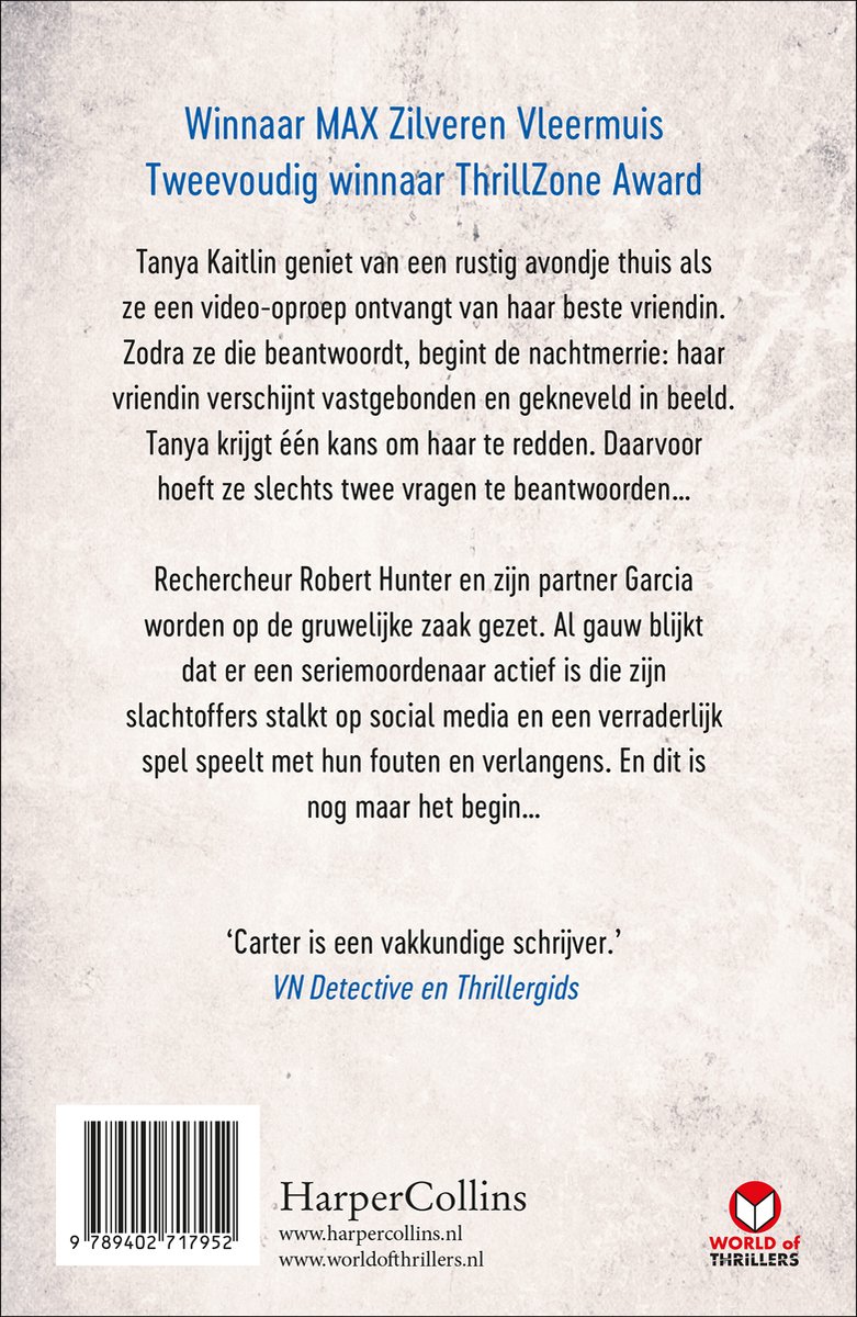 Robert Hunter 8 - De beller - back cover