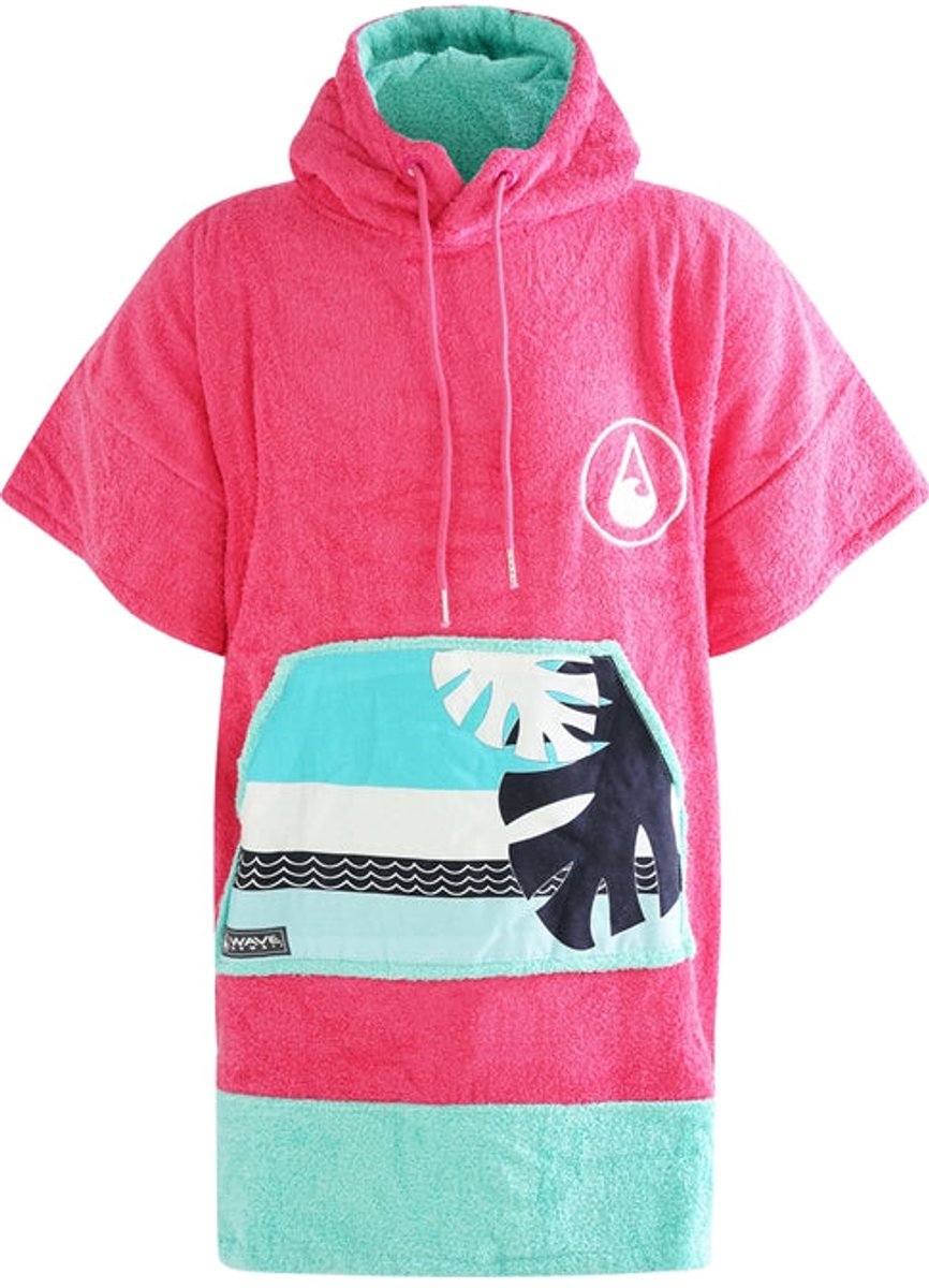Poncho Wave Hawaii Cotton Velours Poncho Pink Wave XS WH4078 Multikleur 80 x 70 cm