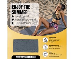 LINNICK Strandlaken Microvezel 100x200cm - Strandlaken xxl - Strandkleed - Strandhanddoek - Sneldrogend Badlaken - Lichtgewicht Reishanddoek - dark grey