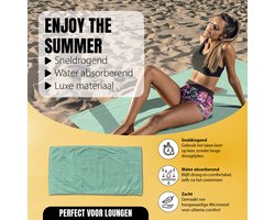 LINNICK Strandlaken Microvezel 100x200cm - Strandlaken xxl - Strandkleed - Strandhanddoek - Sneldrogend Badlaken - Lichtgewicht Reishanddoek - sea green