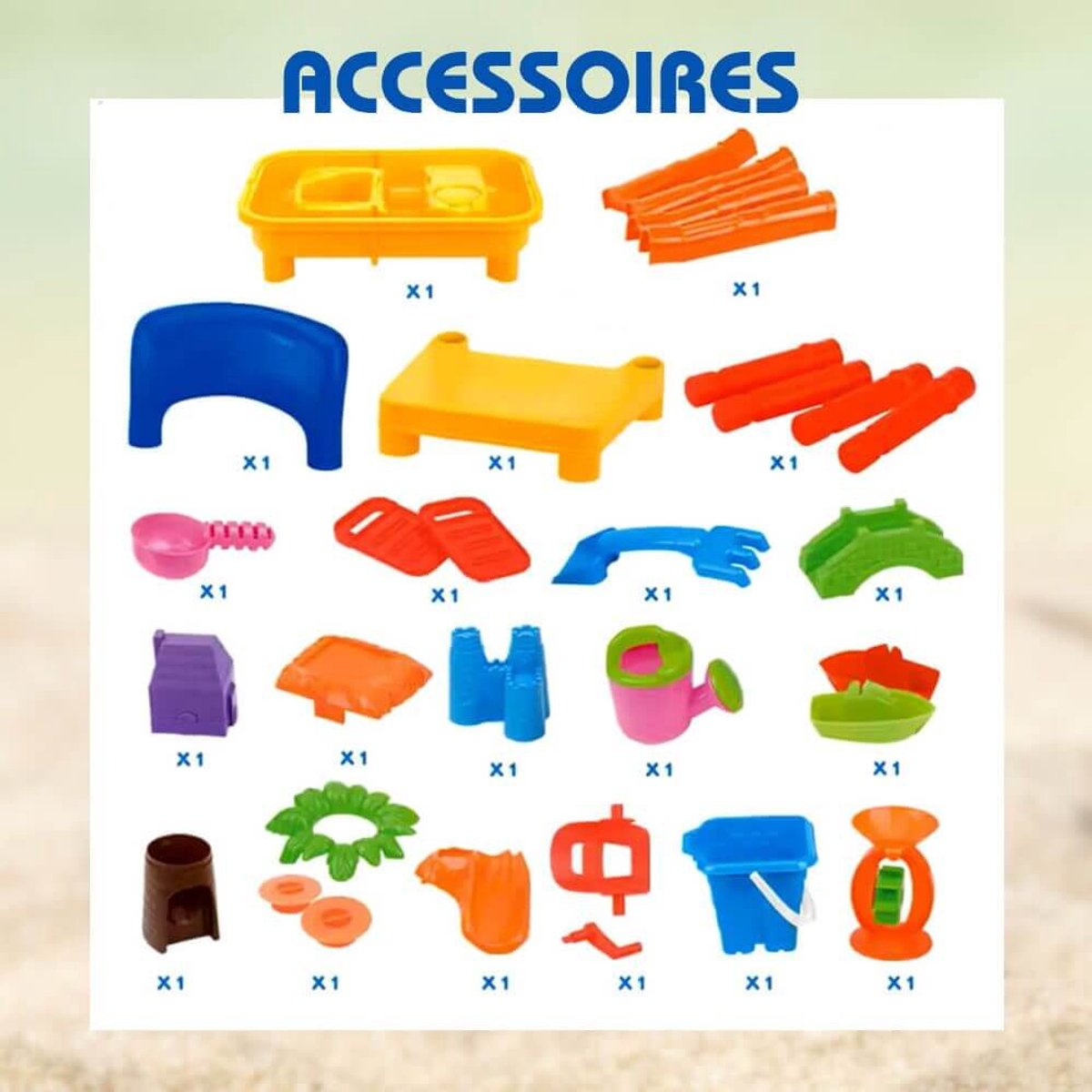 Watertafel en Zandtafel met veel accessoires - Eenvoudig te monteren buienspeelgoed - Water speelgoed voor kinderen - Speeltafel voor urenlang speelplezier — afbeelding 4